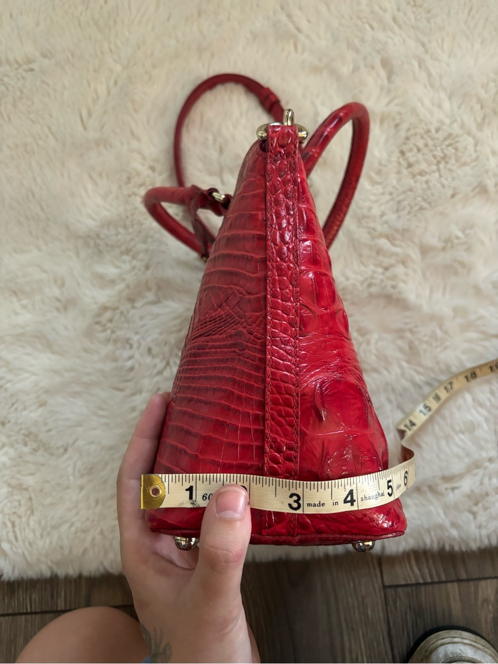 Brahmin Red Dragon Melbourne Leather Duxbury Satchel Handbag and Wallet - Picture 15 of 15